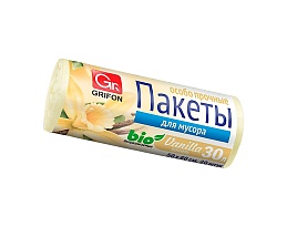 Мешки для мусора 30 л, ароматизированные, Ваниль, бежевые, в рулоне 20 шт., ПНД, 9 мкм, 560х530 мм, GRIFON Aroma, 101-020 V в Брянске