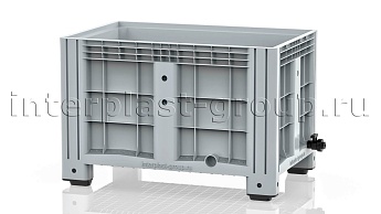 Контейнер iBox сплошной на ножках с краном серый в Брянске