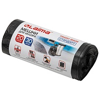 Мешки для мусора 20 л, черные, в рулоне 30 шт., ПНД, 8 мкм, 500х450 мм, LAIMA, 601376 в Брянске