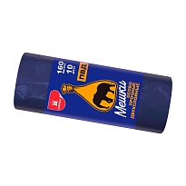 Мешки для мусора 160 л, синие, рулон 10 шт., ПВД, 35 мкм, 1100х900 мм, Уфа Пак, МВ1755 (МВ 160-10ср) в Брянске