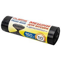 Мешки для мусора 160 л, черные, в рулоне 10 шт., ПВД, 30 мкм, 1200х900 мм, LAIMA ULTRA, 607694 в Брянске