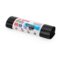 Мешки для мусора 120 л, черные, в рулоне 10 шт., ПНД, 14 мкм, 1100х700 мм, LAIMA, 601385 в Брянске