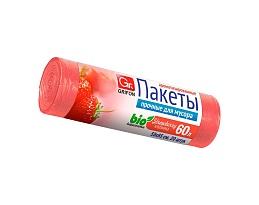 Мешки для мусора 60 л, ароматизированные, Клубника, красные, в рулоне 20 шт., ПНД, 9 мкм, 650х550 мм, GRIFON Aroma, 101-023 K в Брянске
