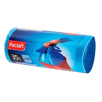 Мешки для мусора 35 л, с ушками, синие, в рулоне 30 шт., ПНД, 10,5 мкм, 640х500 мм, PACLAN Multitop, 600819 в Брянске