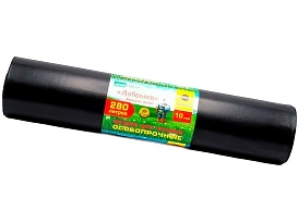 Мешки для мусора 280 л, ароматизированные, черные, в рулоне 10 шт., ПВД 110 мкм, 1400х930 мм, Добрыня, Dob28010black в Брянске