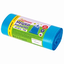 Мешки для мусора 35 л, синие, в рулоне 30 шт., ПНД, 10 мкм, 600х500 мм, Любаша, 608091 в Брянске