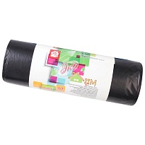 Мешки для мусора 220 л, черные, в рулоне 10 шт., ПВД, 29 мкм, 1100х830 мм, Концепция Быта ЭкоДом, 604924 в Брянске