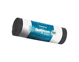 Мешки для мусора 120 л, черные, в рулоне 10 шт., ПНД, 14 мкм, 1100х700 мм, SIBIRSKAYA, 101-008 S в Брянске