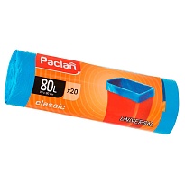 Мешки для мусора 80 л, синие, в рулоне 20 шт., ПНД, 12 мкм, 900х700 мм, PACLAN Classic, 606335 в Брянске