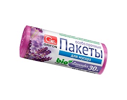 Мешки для мусора 30 л, ароматизированные, Лаванда, сиреневые, в рулоне 20 шт., ПНД, 9 мкм, 560х530 мм, GRIFON Aroma, 101-020 La в Брянске