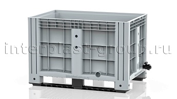 Контейнер iBox сплошной на полозьях с краном серый в Брянске