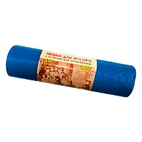 Мешки для мусора 100 л, с завязками, синие, в рулоне 10 шт., ПВД, 40 мкм, 840х670 мм, Концепция Быта Vitalux, 604933 в Брянске