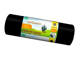 Мешки для мусора 180 л, ароматизированные, черные, в рулоне 10 шт., ПВД, 100 мкм, 1100х930 мм, Добрыня, Dob18010black в Брянске